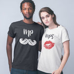 Couple T-Shirt Lipstick Mustache - Vignette | Matchy Crew