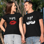 Couple T-Shirt Lipstick Mustache - Vignette | Matchy Crew