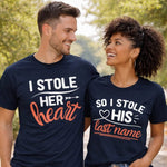 I Stole Her Heart Couple T-Shirt - Vignette | Matchy Crew