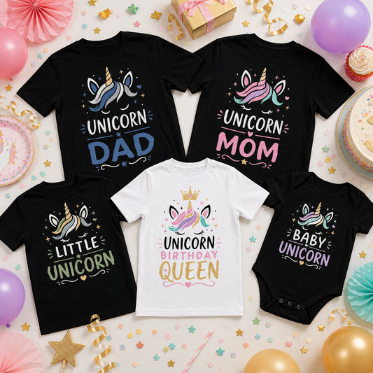 Unicorn Family Birthday Shirts