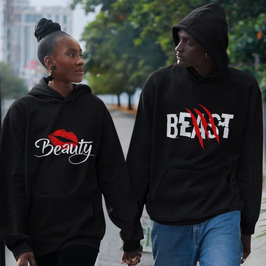 Beauty and Beast Couple Hoodies