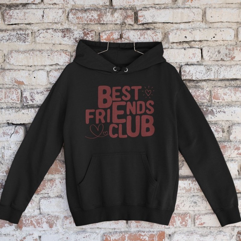Best Friends Club Black Hoodie