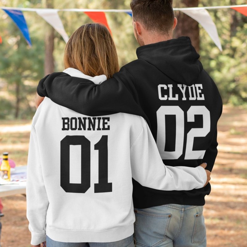 Bonnie and Clyde Couple Hoodies