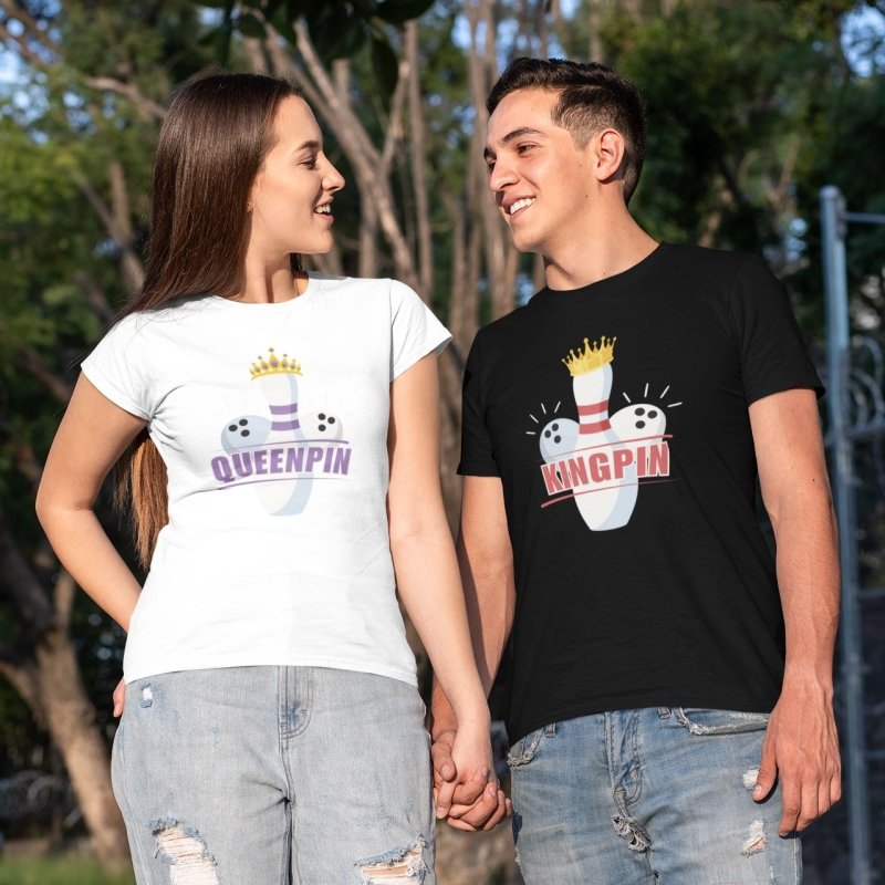 bowling king queen shirts