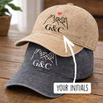 Couple Hats with Name Initials - Vignette | Matchy Crew