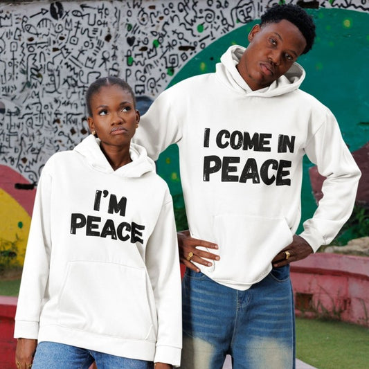 Couple Hoodies I Come in Peace