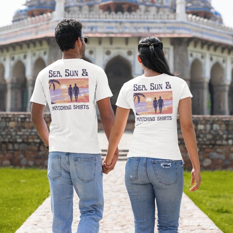 beach couple t-shirt
