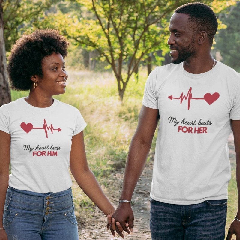 electrocardiogram couple t-shirt