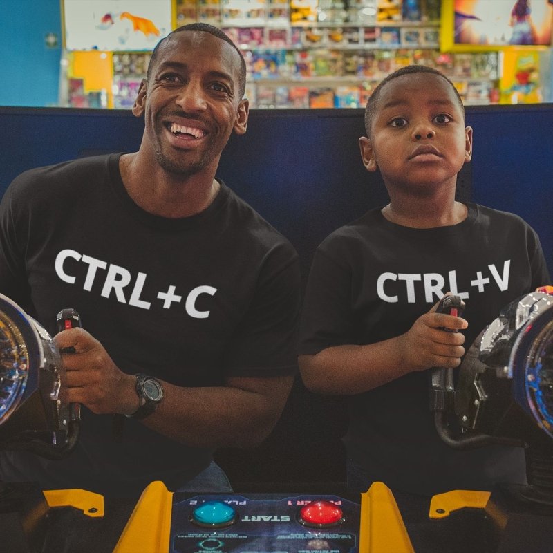 Copy paste shirts for dad and son