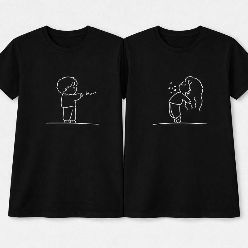 couple t-shirt design cartoon