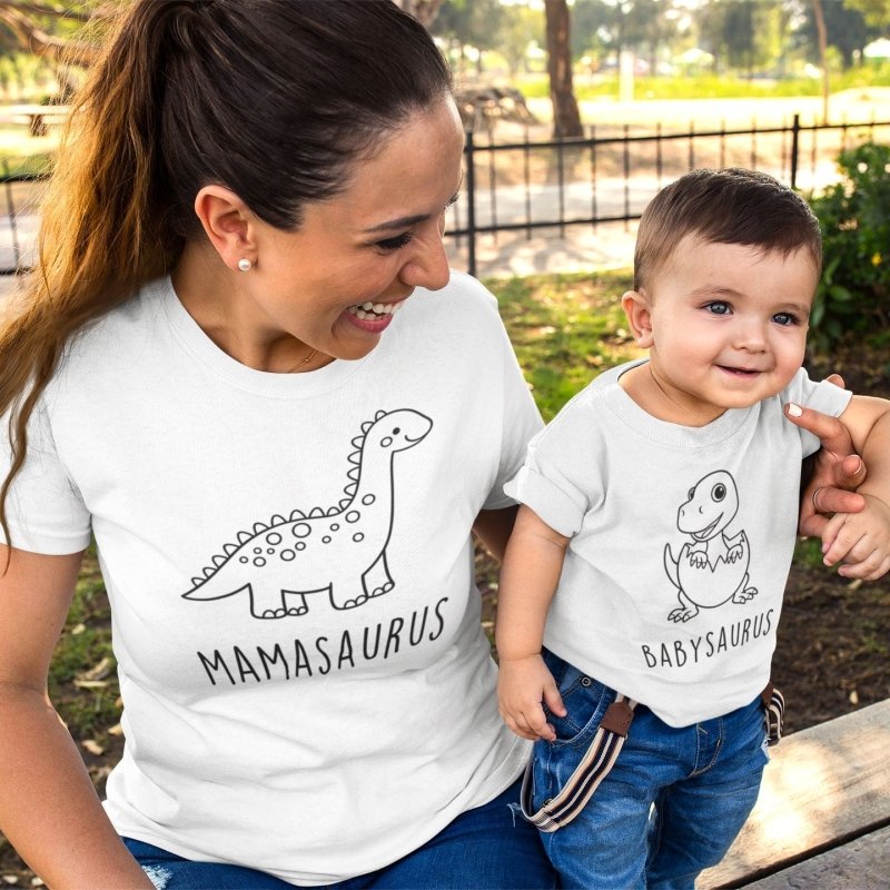 mother baby dinosaur shirts