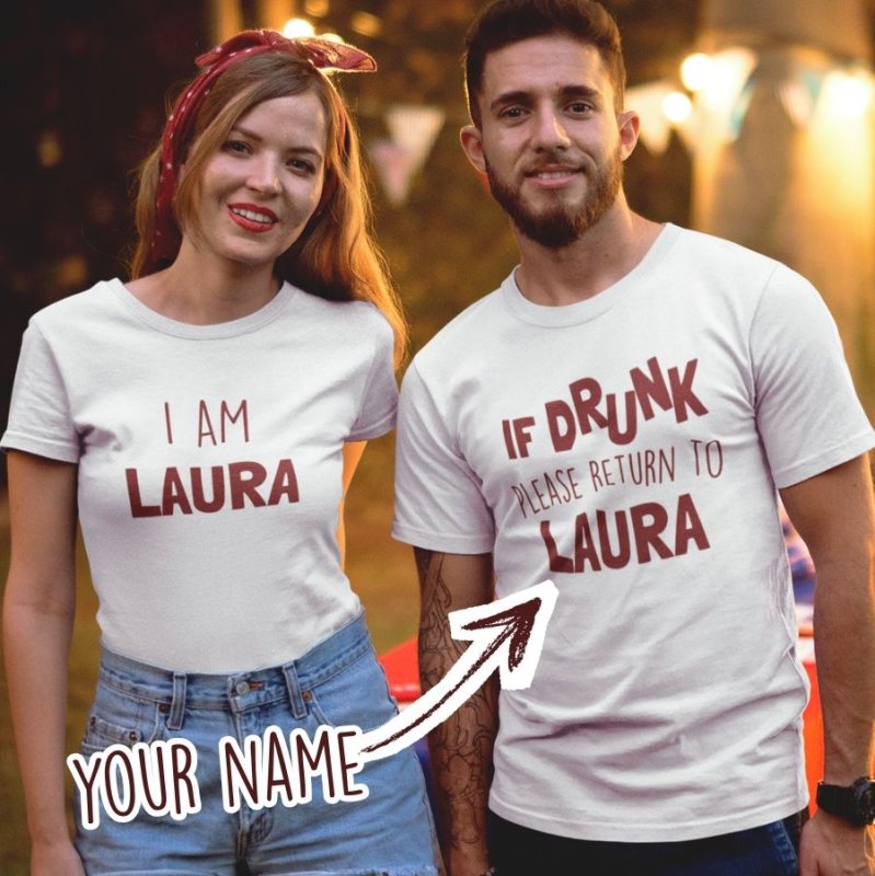 Drunk Couple T-Shirts With Name