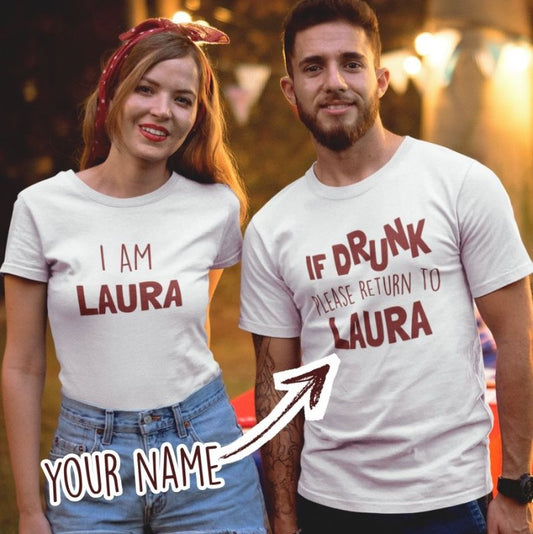 Drunk Couple T-Shirts With Name
