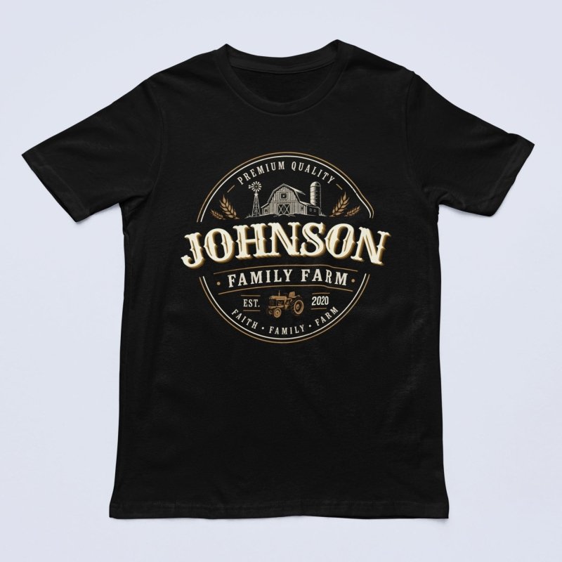 custom name family farm tee shirt
