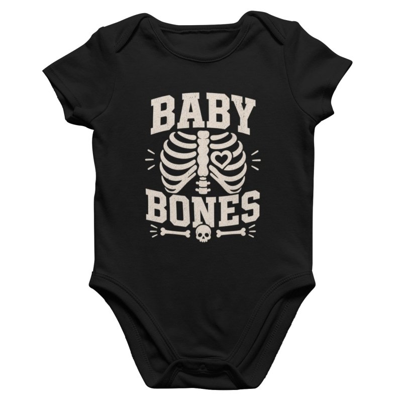 baby bones black onesie