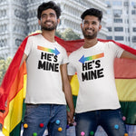 Gay T-Shirts for Men - He's Mine - Vignette | Matchy Crew