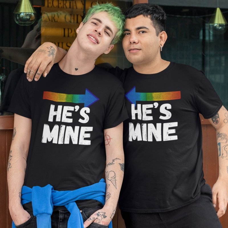 Matching couple pride shirts
