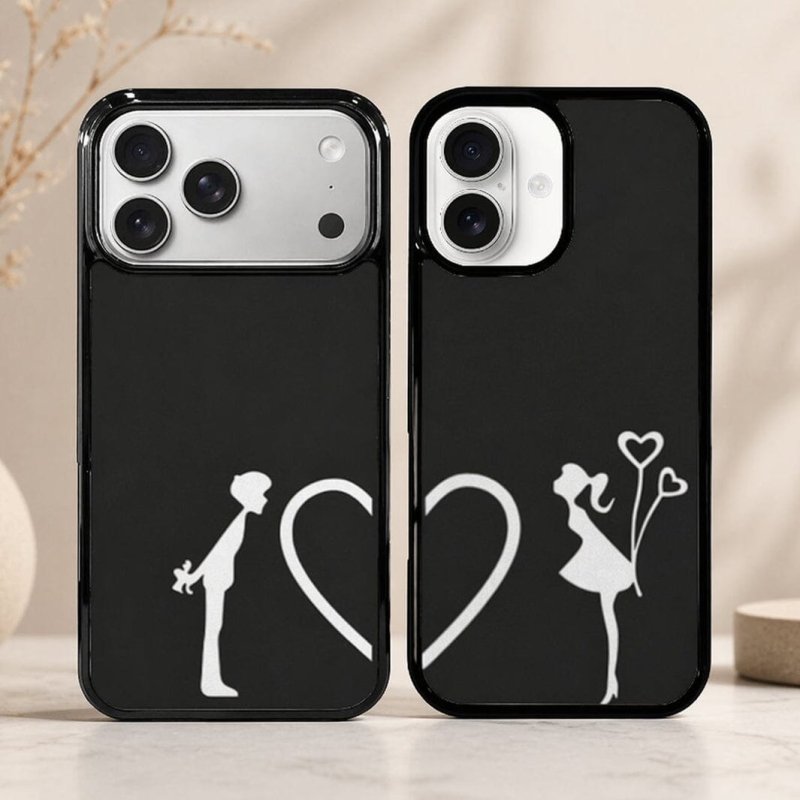 Heart Themed Couple iPhone Cases