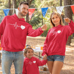 Heartbeat Family Hoodies - Vignette | Matchy Crew