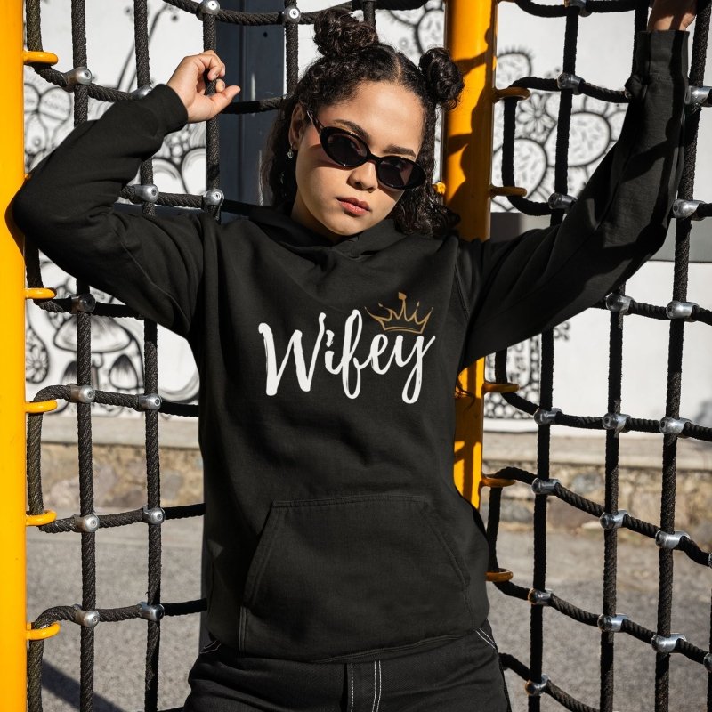wifey hoodie black