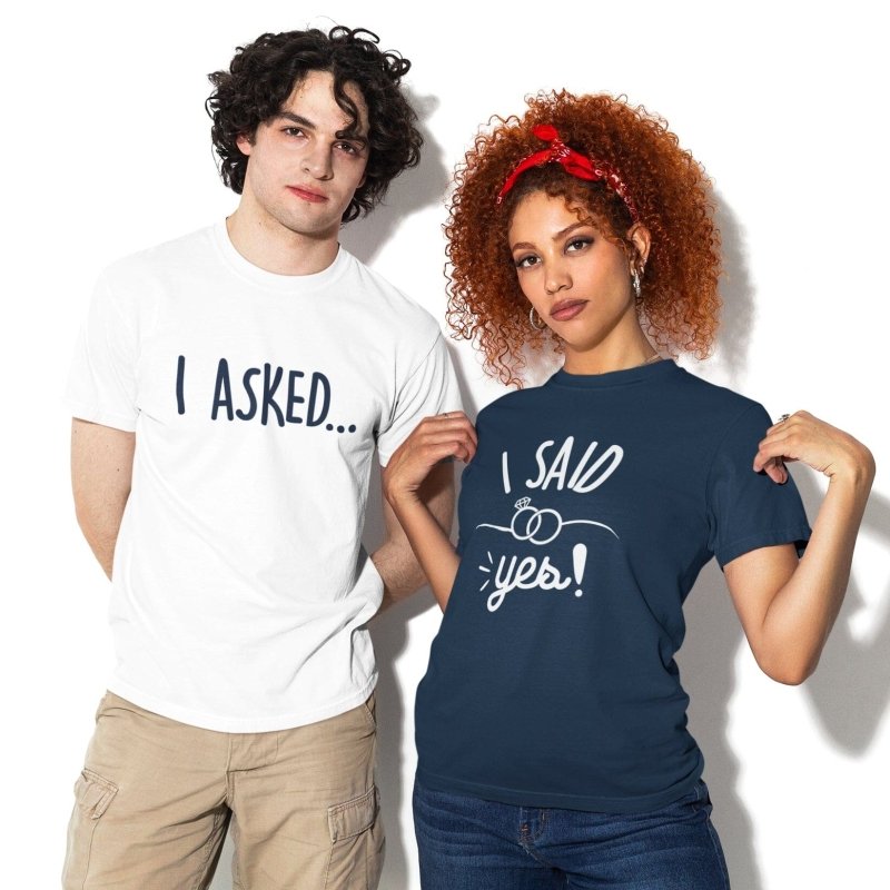 newly engaged couples t-shirts