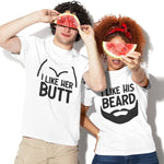 I Like his Beard / I Like her Butt T-Shirt - Vignette | Matchy Crew