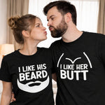 I Like his Beard / I Like her Butt T-Shirt - Vignette | Matchy Crew