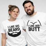 I Like his Beard / I Like her Butt T-Shirt - Vignette | Matchy Crew
