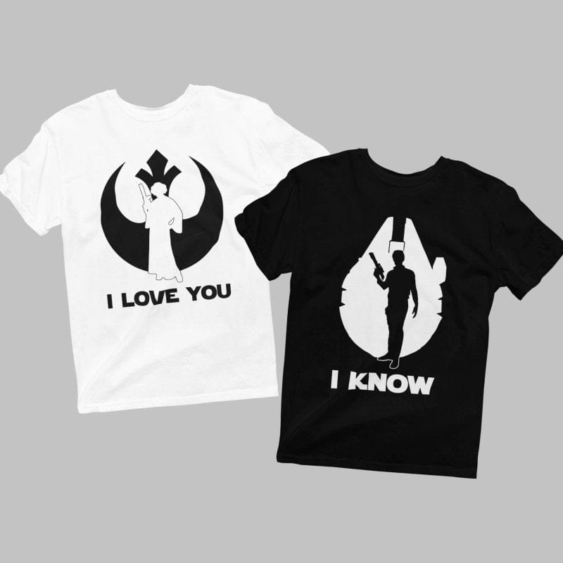 star wars inspired couple t-shirt