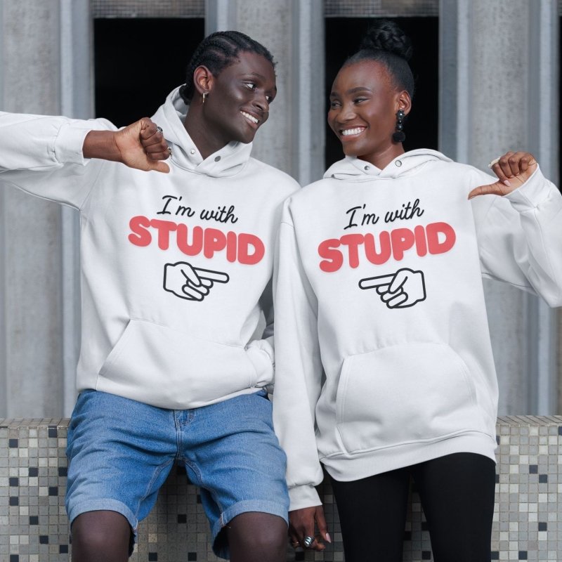 I'm with stupid pointing arrow hoodie