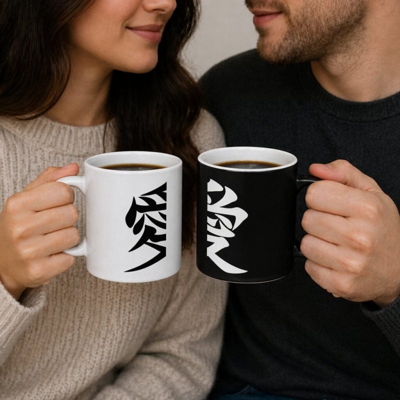 japanese kanji mug for couples