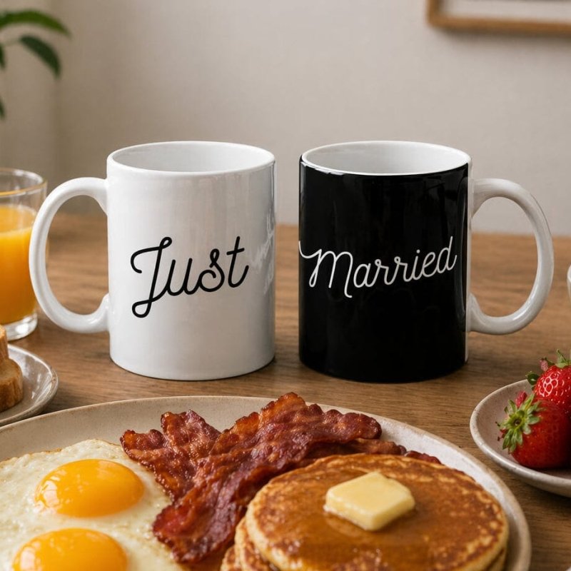 just married mug set