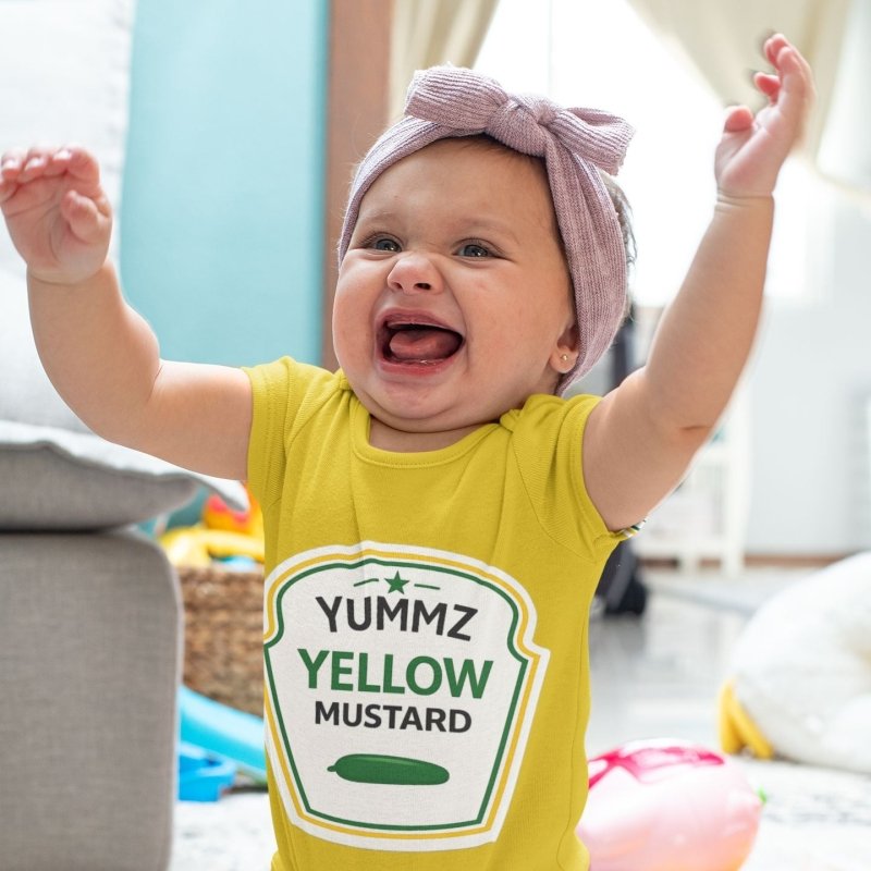 mustard baby onesie