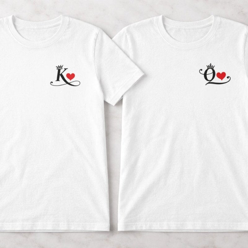 king and queen of hearts t-shirts