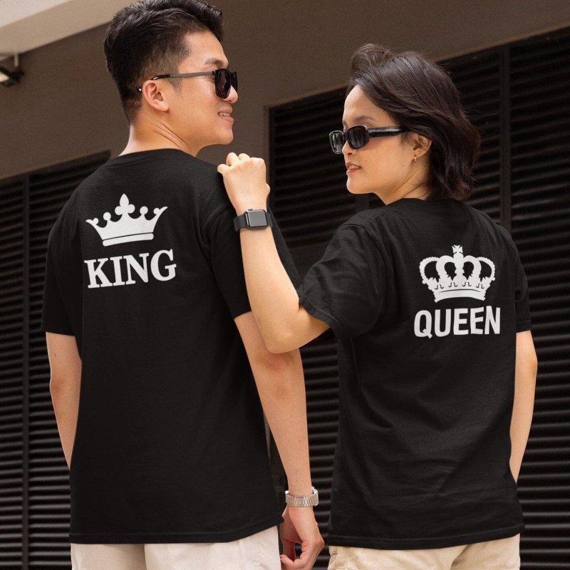 back print t-shirt couple