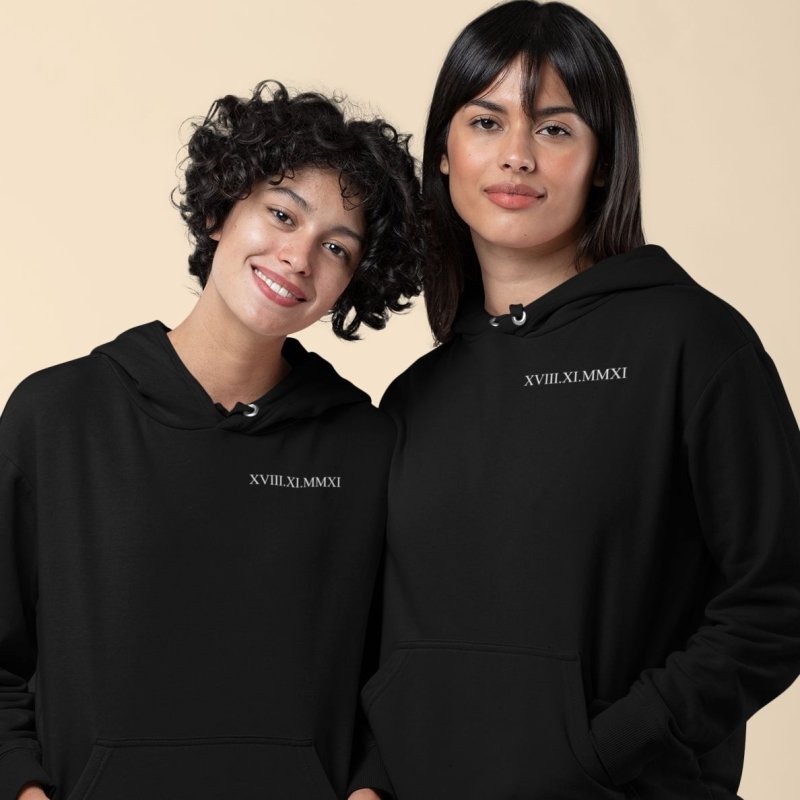 personalized roman numeral hoodie