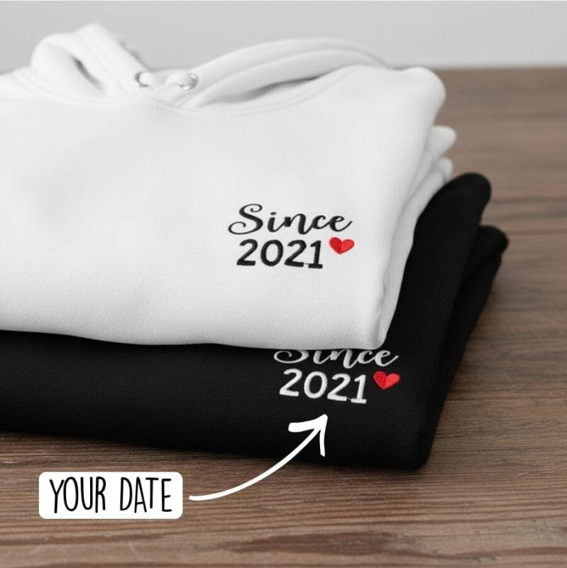 Matching Couple Hoodies With Date
