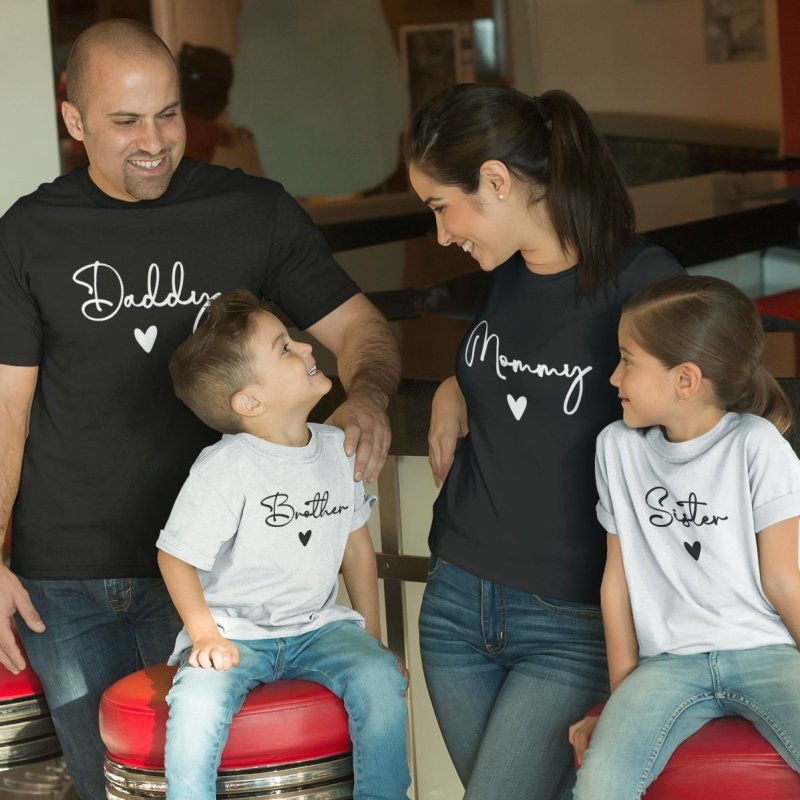 Mom Dad and Kid Matching T-Shirts