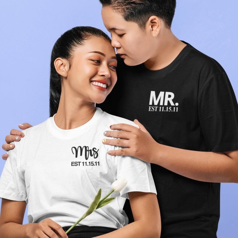Mr and Mrs custom shirts