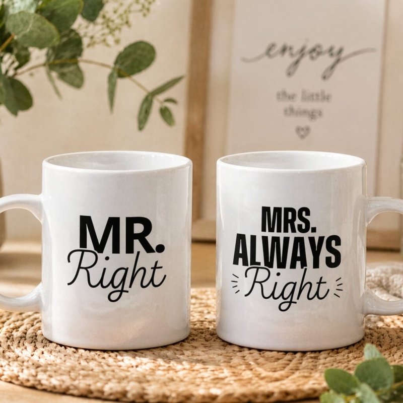 Mr Right and Mrs Always Right Mug Set