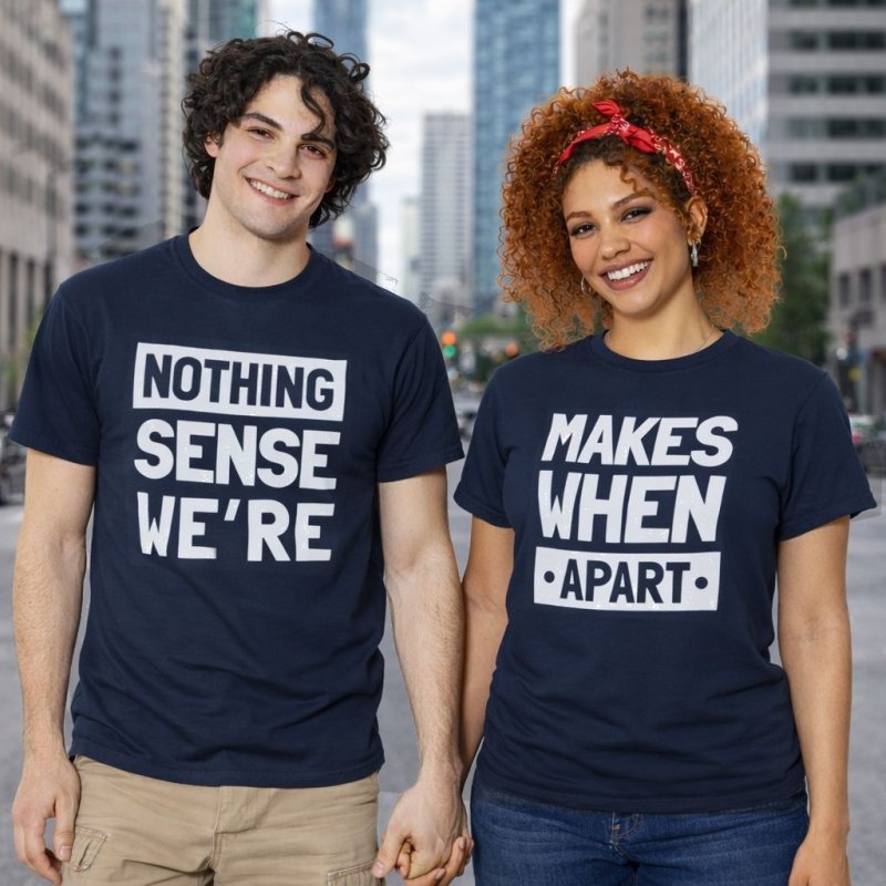 Navy blue couple shirt