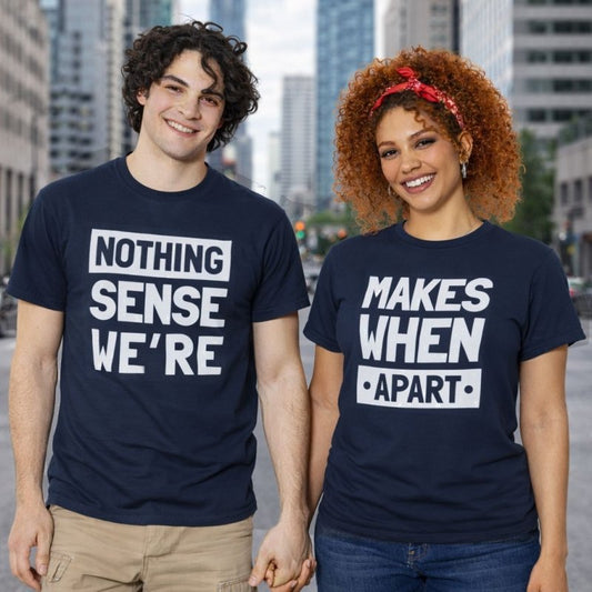 Navy blue couple shirt