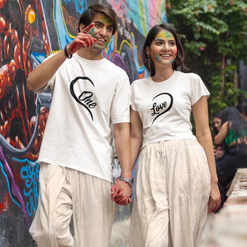 duo couple t-shirts heart