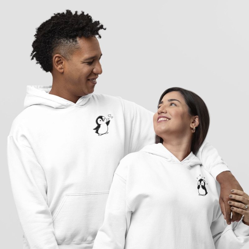 Matching penguin hoodies