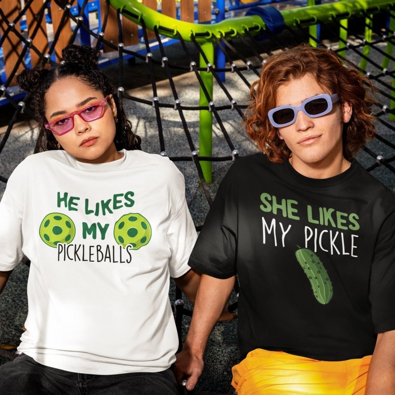 funny couple pickleball shirts