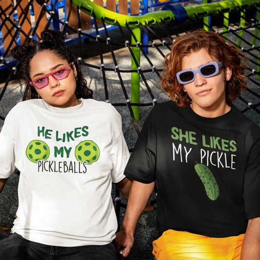 funny couple pickleball shirts