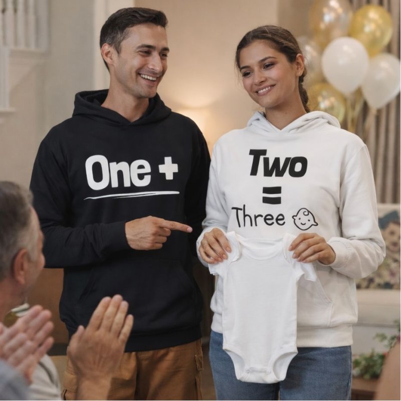 Pregnancy Announcement Couple Hoodie