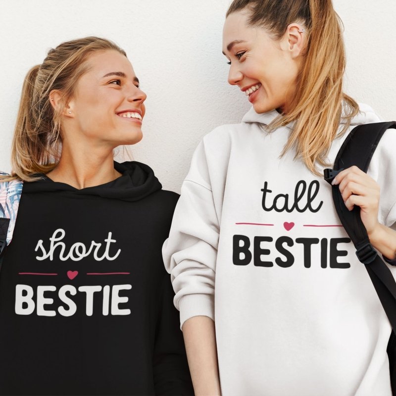 tall bestie short bestie hoodies