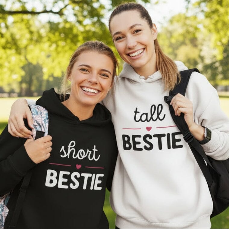 tall best friend short best friend hoodies