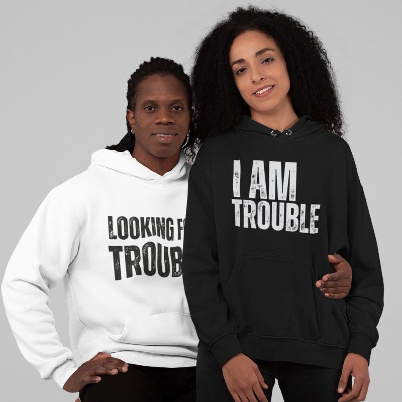 Black and white couple hoodies